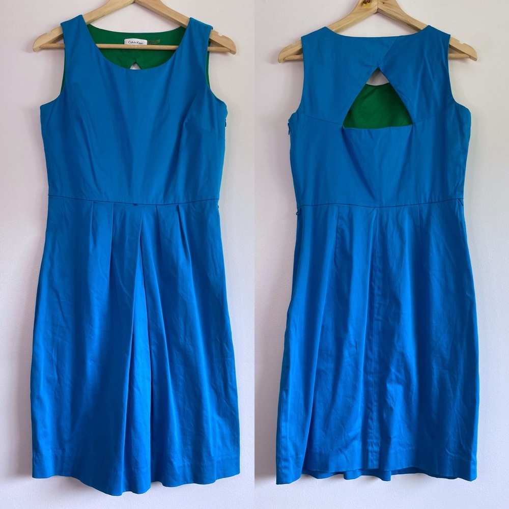 Calvin Klein Vibrant Blue Cutout Back Dress